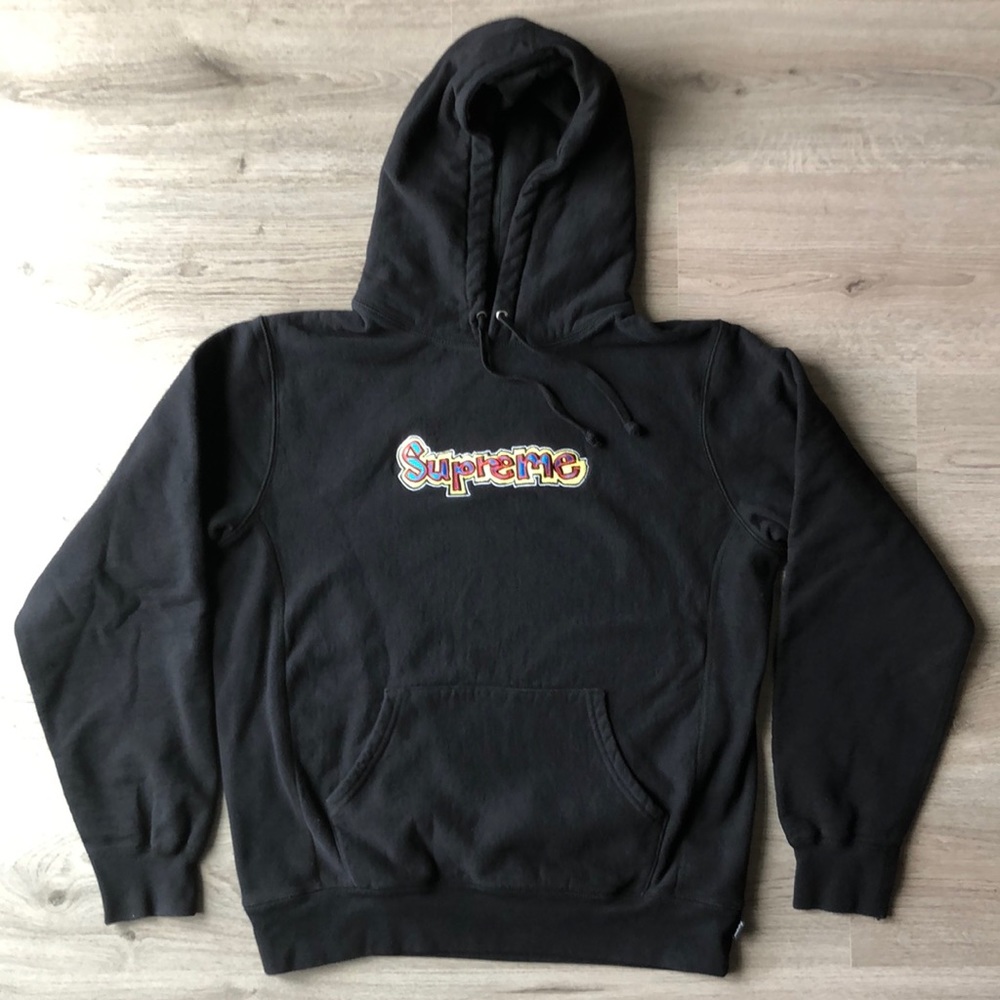 Supreme Gonz Logo Hooded Sweatshirt Black Size Medium